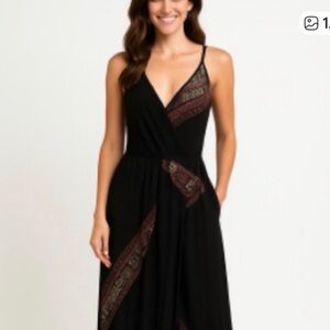 GF Black Patterned Maxi Dress